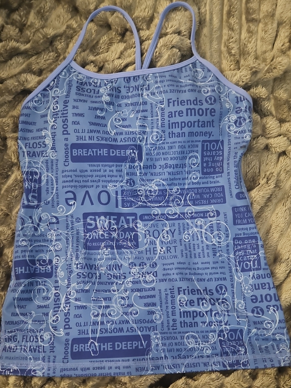lululemon athletica Light Blue Graphic Racerback Tank
